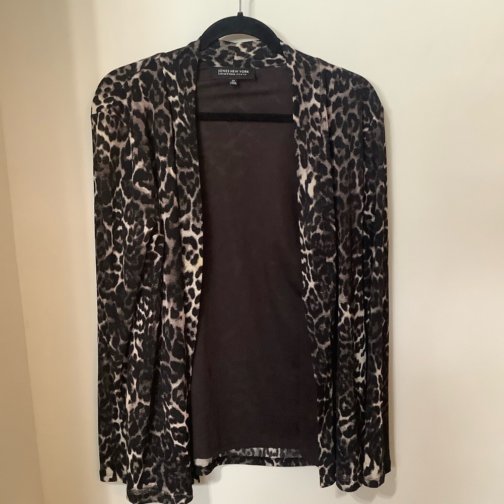 JONES NEW YORK Animal Print Cardigan